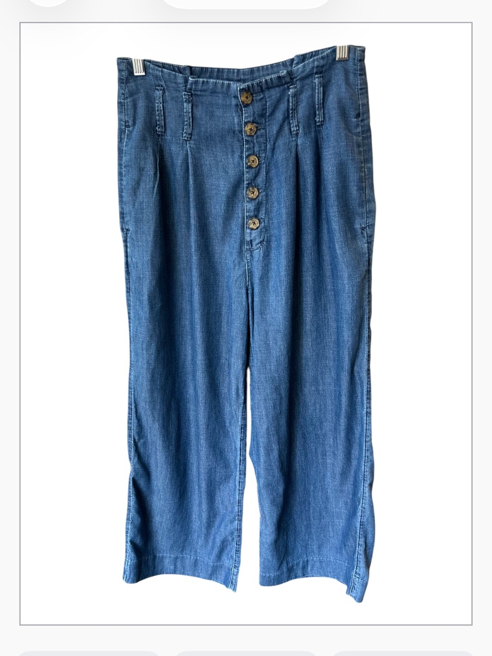 Abercrombie & Fitch Wide Leg High Rise Chambray Pants Size M